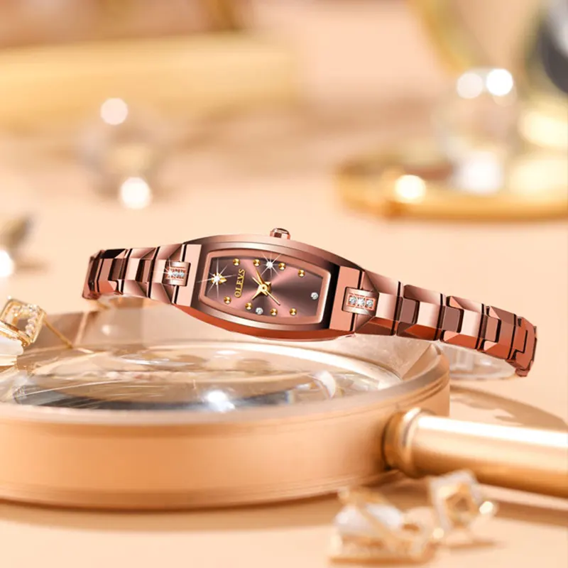 Olevs Tungsten Steel Copper Dial Ladies Watch | 5501
